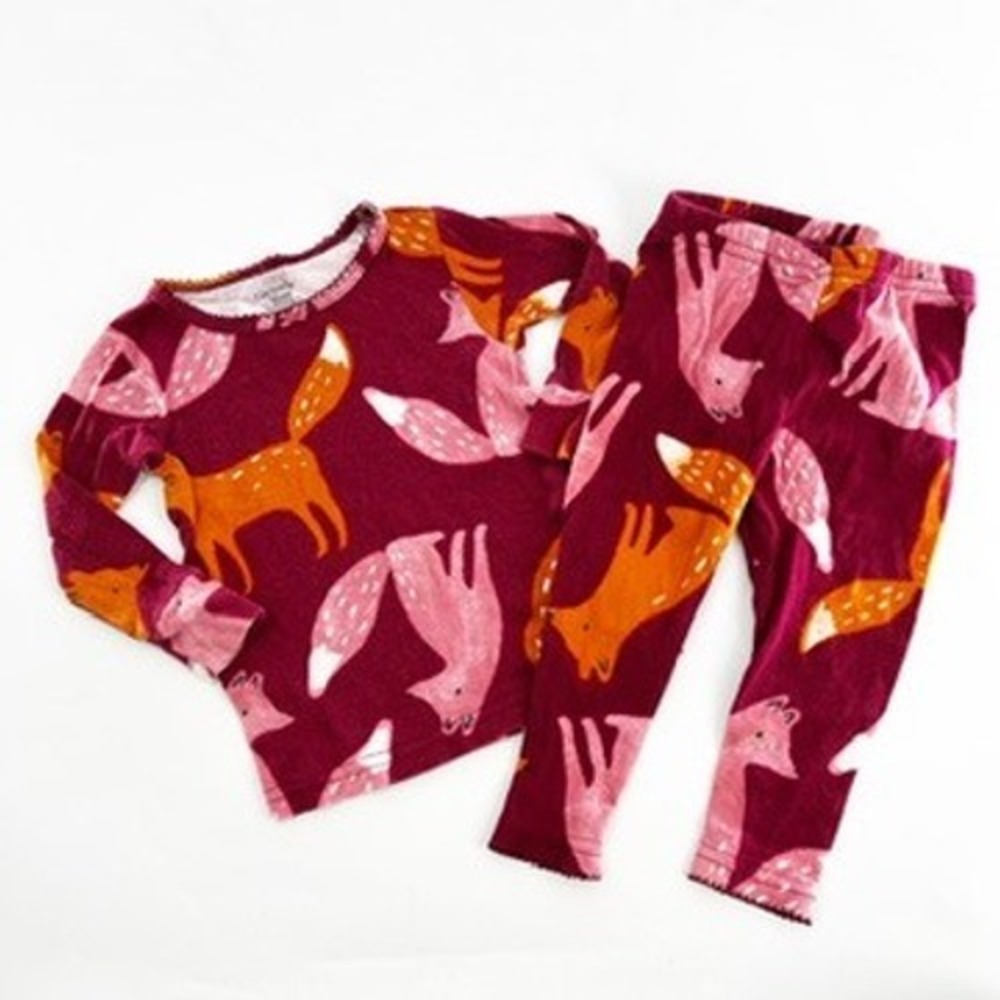 Carter's 12m Fox Pajama Set Long Sleeve‎ Top Pants Toddler Girls